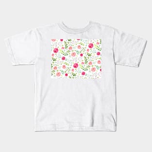 Watercolor Flowers as Pattern Kids T-Shirt